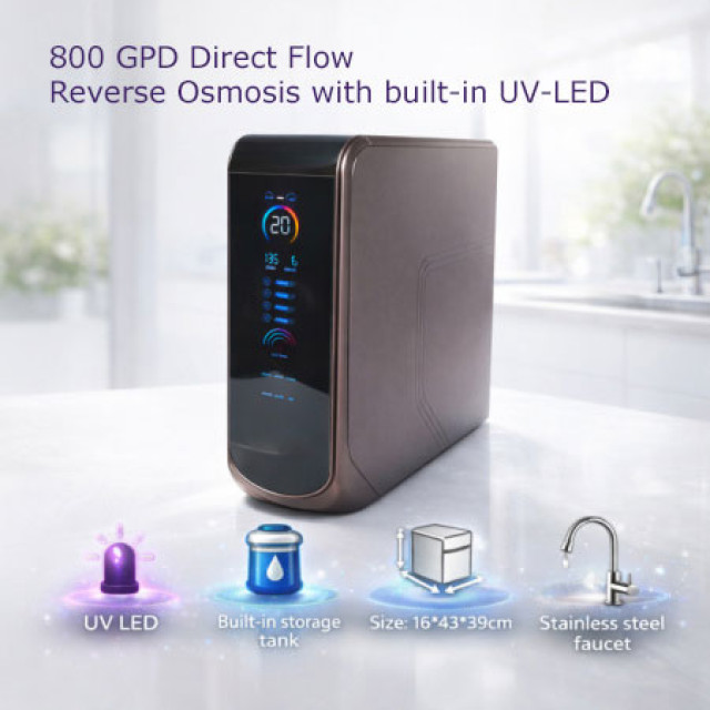 800GPD Direct flow Reverse Osmosis inc UV-LED Drinking Water System