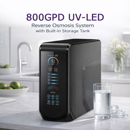 800GPD Direct flow Reverse Osmosis inc UV-LED Drinking Water System   E-Coli, Bacteria & Coliforms
